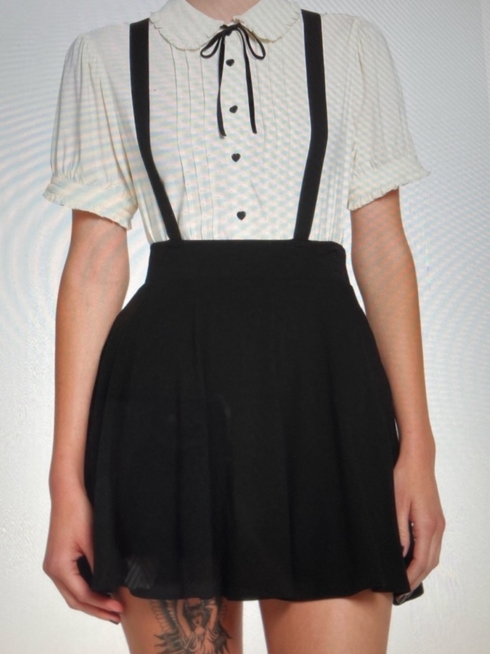 New Hot Topic Black suspender circle skirt XL